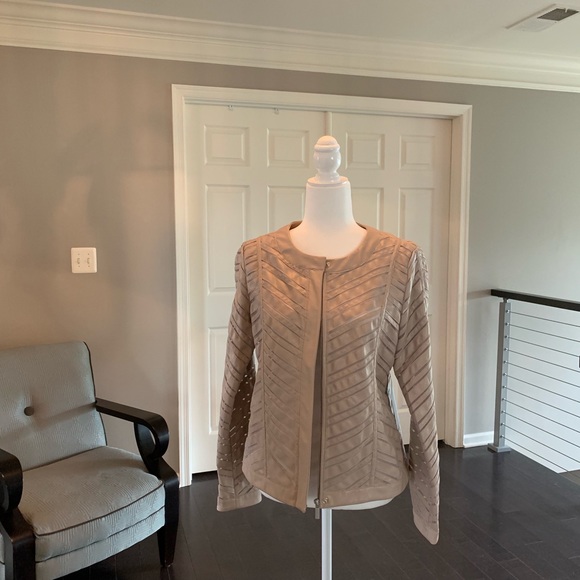 NWT Bagatelle Pink Faux Leather Netted Moto Jacket - Picture 7 of 7